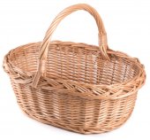 Cos din Rachita Naturala cu Toarta, Pentru Picnic, Cumparaturi sau Cadouri, 38 cm