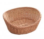 Cos din rachita naturala, model oval asimetric, 40 cm