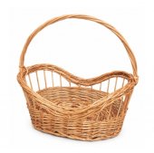Cos mic cadou din rachita model barcuta 30 cm