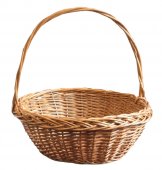 Cos din Rachita pentru Flori si Cadouri cu Maner - 30 cm