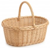 Cos Multifunctional din Rachita Naturala cu Toarta, Pentru Picnic, Cumparaturi sau Cadouri, XL 48x30x24/39cm