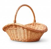 Cos oval asimetric din rachita naturala 40 cm, impletit manual