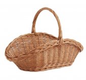 Cos oval asimetric din rachita naturala 45 cm, impletit manual
