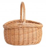 Cos oval din rachita naturala cu maner, 40 cm