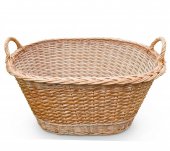 Cos oval mare din rachita cu manere laterale, 60x30 cm