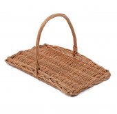 Cos pentru flori din rachita cu maner, stil vintage, 35x25 cm