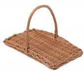 Cos pentru flori din rachita cu maner, stil vintage, 44x25 cm