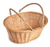 Cos din Rachita pentru Picnic si Cumparaturi cu 2 Manere - 35x25x14 cm