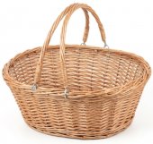 Cos din Rachita pentru Picnic si Cumparaturi cu 2 Manere - 40x30x16 cm