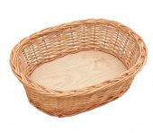 Cos din rachita naturala cu baza din placaj, model oval, 45 cm XL
