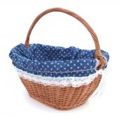 Cos picnic traditional cu husa textila, Bleumarin, 45 cm
