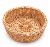 Cos rotund din rachita naturala pentru cadouri si fructe, 35 cm