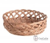 Cos mare rotund din rachita pentru servire, 40x10 cm