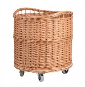 Cos rotund mobil din rachita pentru depozitare si organizare, 50x44 cm