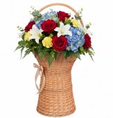 Cos XL din Rachita cu Toarta pentru Aranjamente Florale si Cadouri de Volum, H 105 cm