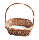 Cos oval mic din rachita cu baza placaj 25 cm, S