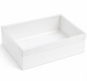 Cutie cadou alba cu capac transparent, 20x32x12 cm