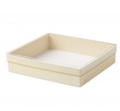 Cutie cadou crem 23x18x6 cm, Capac transparent
