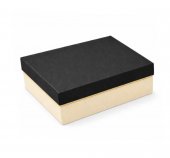 Cutie cadou crem/negru 23x18x6 cm, carton 425 g/mp, soft touch