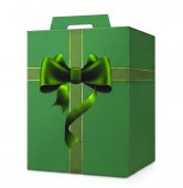  Cutie cadou cu maner, 28x20x35cm, Verde 