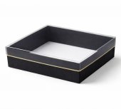 Cutie cadou neagra 23x18x6 cm, Capac transparent