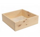 Cutie din lemn natur, 26x26x7.5 cm