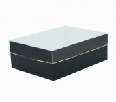 Cutie neagra cadou capac transparent, 34x25x12cm