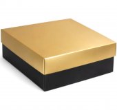 Cutii cadou din carton 21x21x8 cm Negru/Auriu