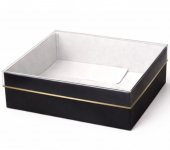 Cutii cadou patrate cu capac transparent 29x29x12cm, Negru