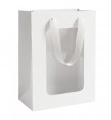Punga cadou cu fereastra transparenta, 35x28x18 cm, diverse culori