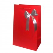 Punga cadou Premium Rosie cu fundita satin - 16x9x27 cm