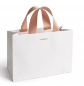 Punga cadou Lux Alba 20x25x11 cm, carton plastifiat 250 g/mp Soft Touch