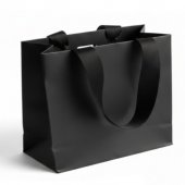 Punga cadou Lux Negru 20x17x9 cm, carton plastifiat 250 g/mp Soft Touch