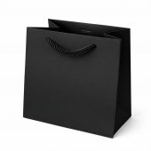 Punga cadou premium Negru 17x17x11 cm, carton Soft Touch 225 g/mp