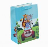 Punga cadou pentru copii, Zoo, Roz/Bleu 18x23x10 cm