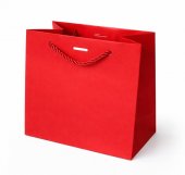 Punga cadou premium Rosu 17x17x11 cm, carton Soft Touch 225 g/mp
