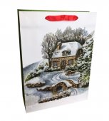 Punga cadou sarbatori iarna, 26x32x12 cm