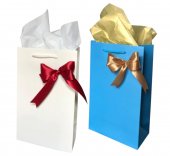 Punga cadou Premium cu Fundita Satin si Hartie de Matase - 16x9x27 cm