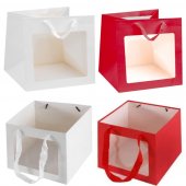Pungi cadou patrate cu fereastra, 30x30cm, 24buc