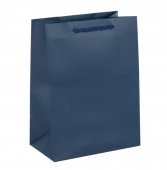 Pungi Premium manere snur catifea, Bleumarin, 18x23x10 cm