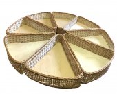 Set Expozitional din Rachita cu 8 Tavi si Baza din Placaj - Diametru 115 cm