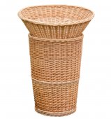 Suport profesional din rachita naturala pentru expunere si depozitare, compus din 2 cosuri, varianta M, 70 cm