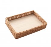 Tava dreptunghiulara din rachita cu baza din placaj 35x20x5 cm